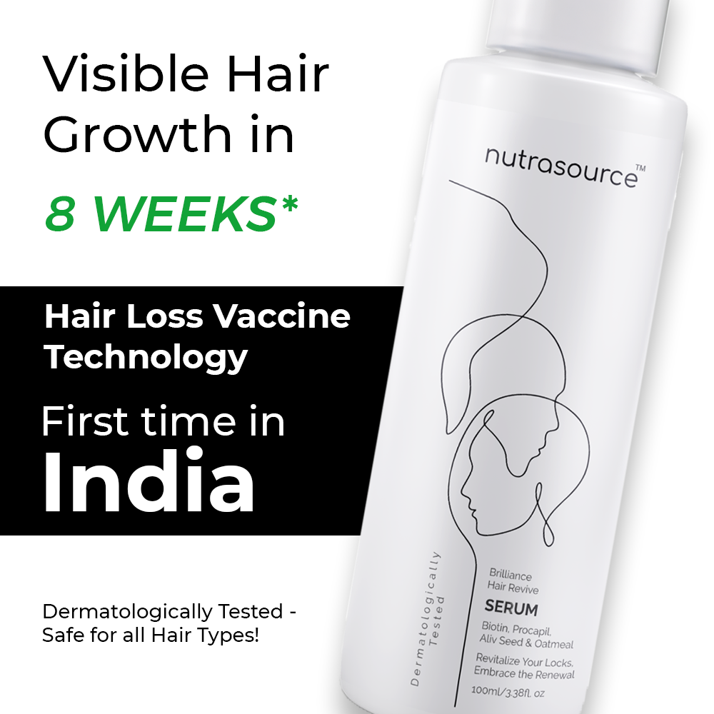 Nutrasource Hair Growth Serum | Backed by Korean Science | HL-V Technology with Oatmeal, Aliv Seeds, Triphala & Procapil | DHT Blocker