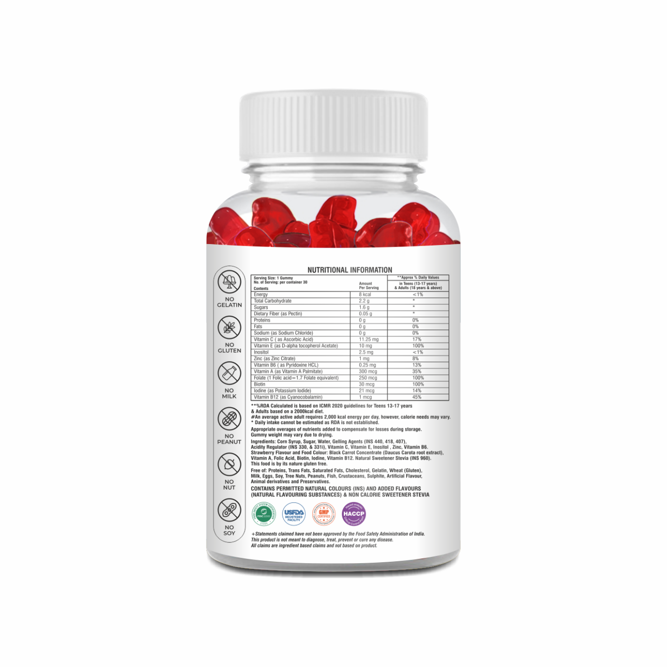 Nutrasource Biotin Hair Growth Gummies for Men & Women | Infused with Vitamin B12, C & E