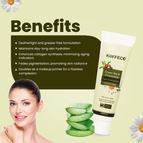 GREEN TEA & CHAMOMILE FACE MOISTURIZER TRAVEL PACK FOR MEN & WOMEN 20ml