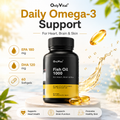 OnlyVital Fish Oil 1000mg Softgel Capsules | EPA 180mg DHA 120mg | Omega 3 for Heart, Brain, Eye & Joint Health Supplement