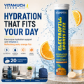 Vitamuch Electrofill Sports Electrolyte Effervescent Tablets | Hydration, Stamina & Recovery for Athletes | Orange Flavour | 20 Tabs