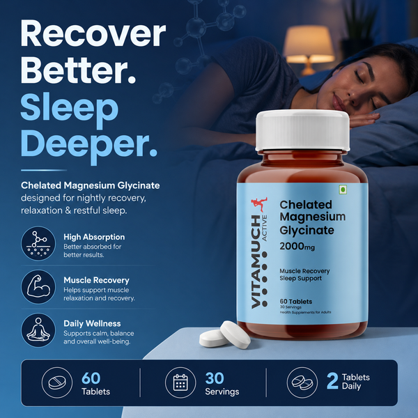 Vitamuch Magnesium Glycinate Complex – 2000mg Max Strength for Recovery & Sleep