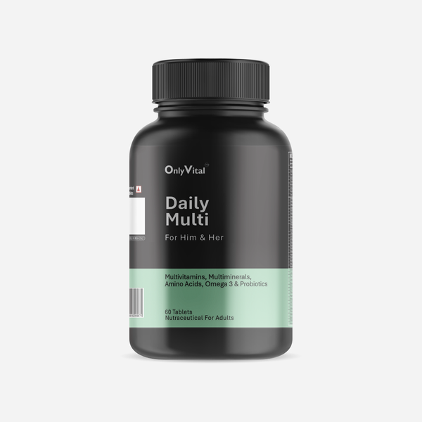 OnlyVital Daily Multivitamin Tablets for Men & Women | With Omega 3, Probiotics, Amino Acids & Natural Extracts | Energy, Immunity, Gut Health & Overall Wellness