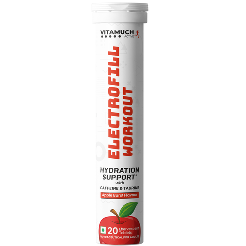 Vitamuch Electrofill Pre & Post Workout Electrolyte Effervescent | Energy, Muscle Recovery & Endurance | 20 Tabs