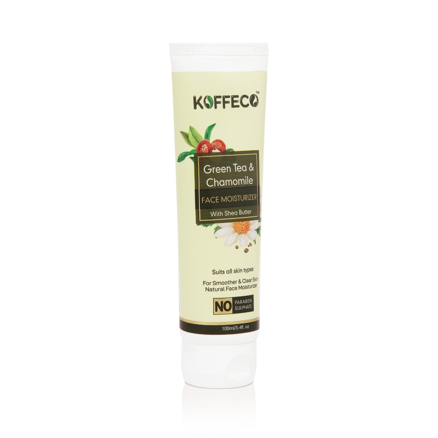 GREEN TEA & CHAMOMILE FACE MOISTURISER 100ml