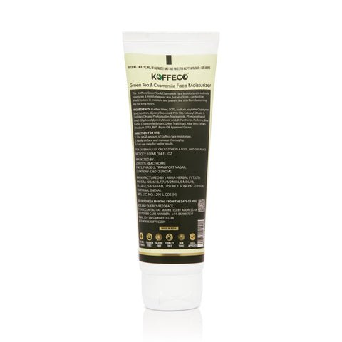 GREEN TEA & CHAMOMILE FACE MOISTURISER 100ml