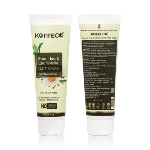 GREEN TEA & CHAMOMILE WITH NIACINAMIDE NATURAL FACE WASH FOR MEN & WOMEN 100 ML