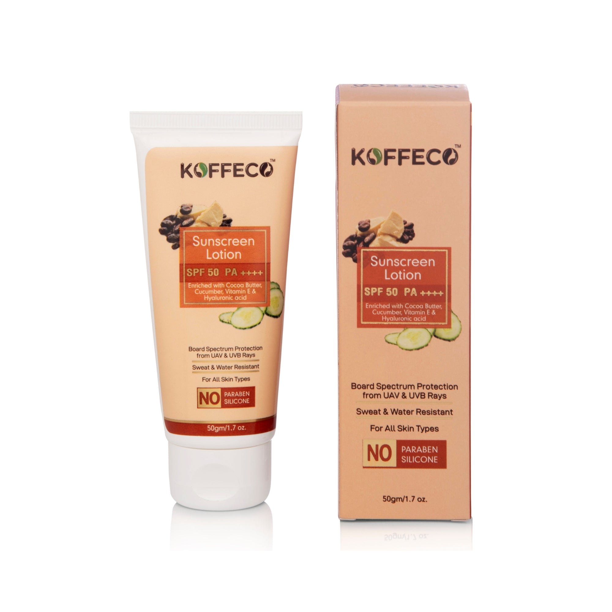 Koffeco Sunscreen Lotion SPF 50 PA++++ (50gm)