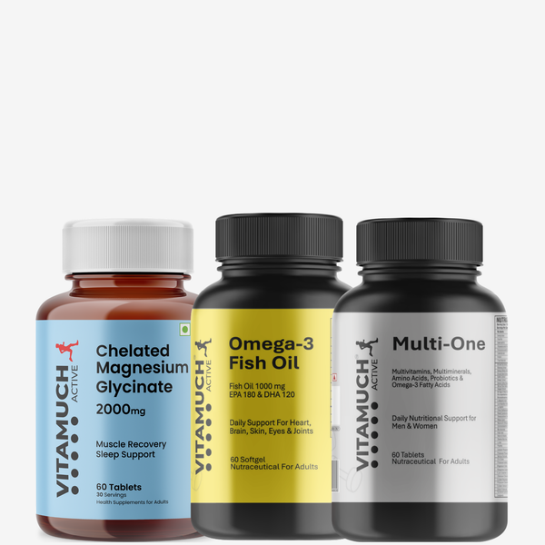 Vitamuch Senior Strength Kit | 50+ Health Combo – Omega 3 + Magnesium + Multivitamin