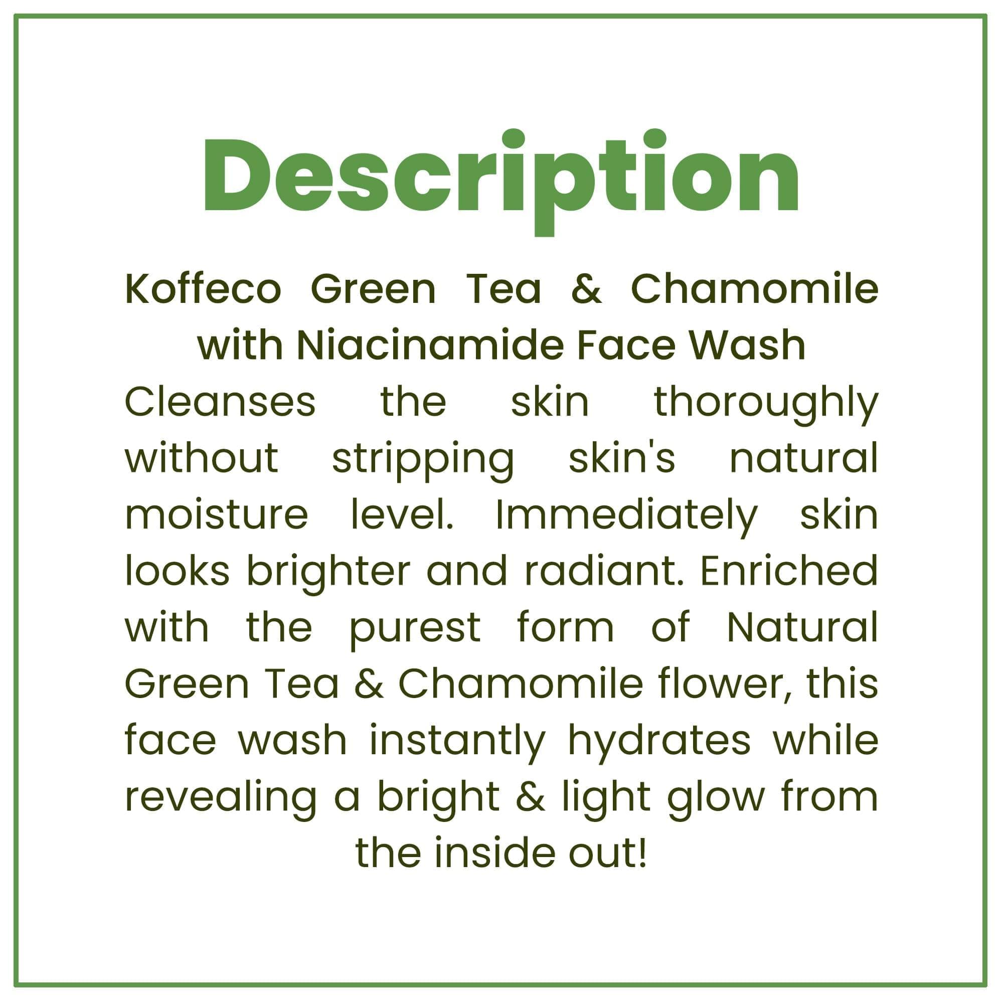 GREEN TEA & CHAMOMILE FACE WASH TRAVEL PACK 20ml