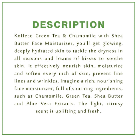 GREEN TEA & CHAMOMILE FACE MOISTURIZER TRAVEL PACK FOR MEN & WOMEN 20ml